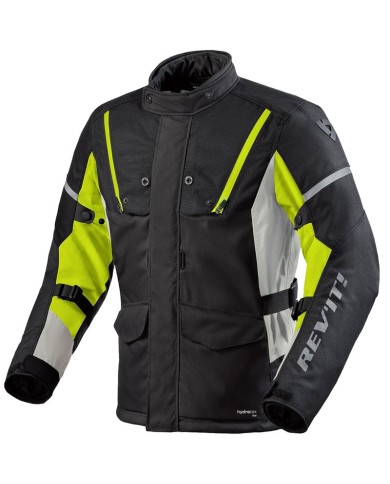 CHAQUETA REVIT HORIZON 3 H2O NEGRO/AMARILLO FLUOR