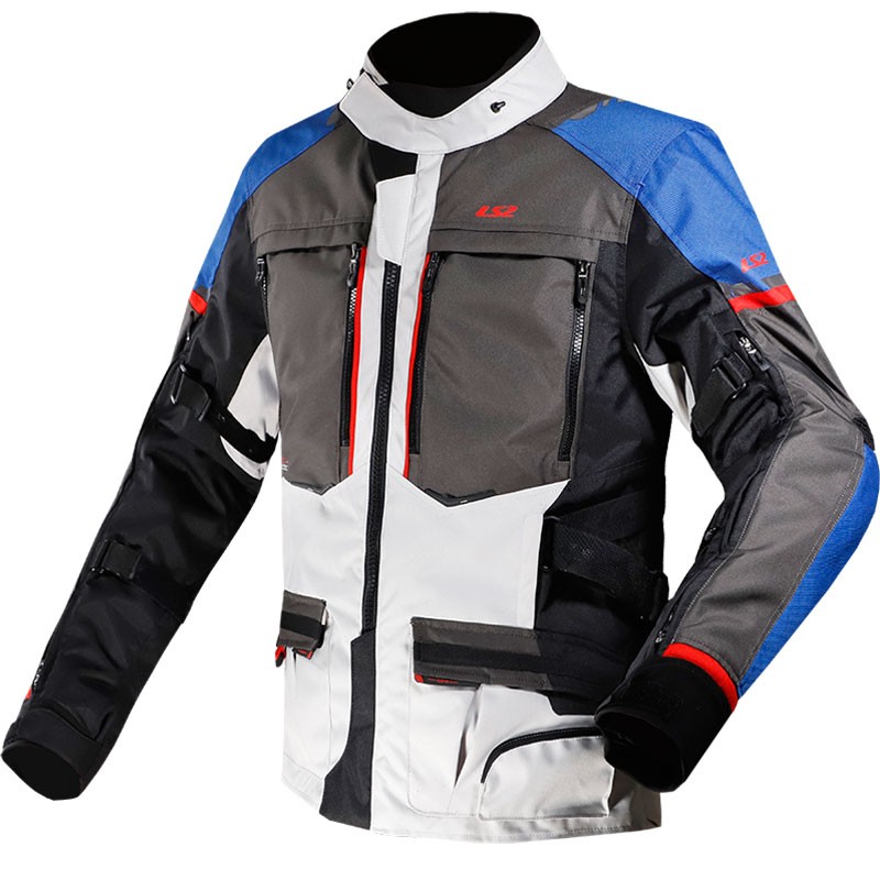 CHAQUETA LS2 NORWAY AZUL/GRIS/ROJO