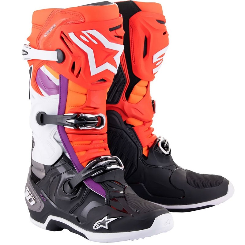 BOTAS ALPINESTARS TECH 10 BLACK/RED FLUO/ORANGE FLUO