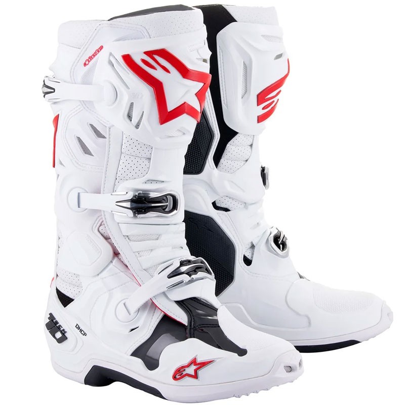 BOTAS ALPINESTARS TECH 10 SUPERVENTED WHITE/BRIGHT RED