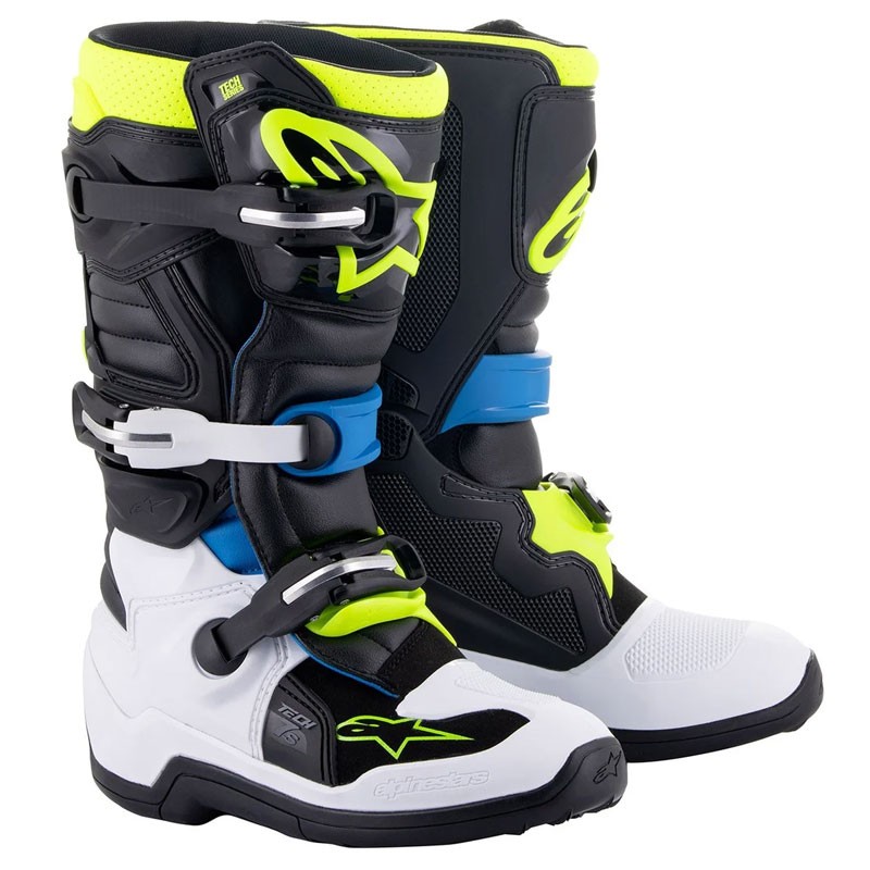 BOTAS ALPINESTARS TECH 7S JUNIOR BLACK/BLUE/YELLOW FLUO