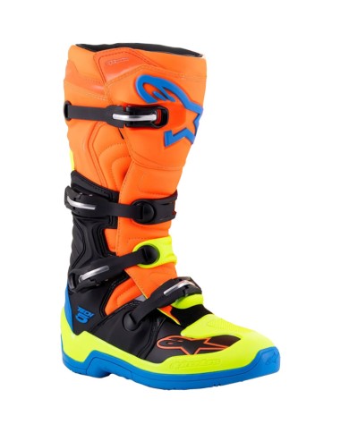 BOTAS ALPINESTARS TECH 5 ORANGE FLUO/BLUE/YELLOW FLUO