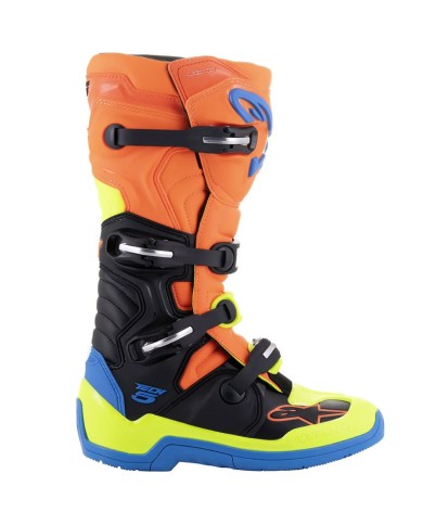BOTAS ALPINESTARS TECH 5 ORANGE FLUO/BLUE/YELLOW FLUO