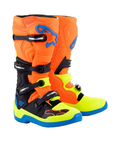 BOTAS ALPINESTARS TECH 5 ORANGE FLUO/BLUE/YELLOW FLUO