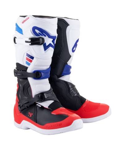 BOTAS ALPINESTARS TECH 3 WHITE/BRIGHT RED/DARK BLUE