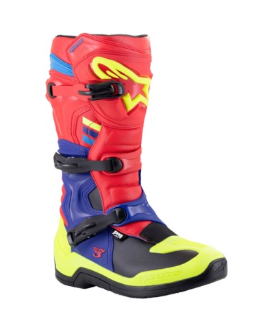 BOTAS ALPINESTARS TECH 3 BRIGHT RED/DARK BLUE/YELLOW FLUO