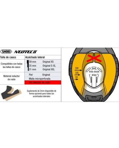 CARRILLERAS CASCO SHOEI NEOTEC 2