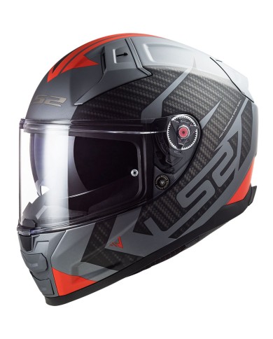 CASCO LS2 VECTOR II SPLITTER TITANIO MATE/ROJO