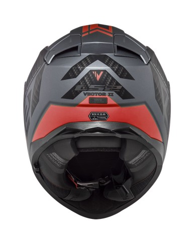 CASCO LS2 VECTOR II SPLITTER TITANIO MATE/ROJO