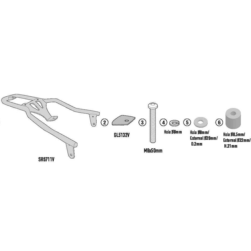 KIT DE FIJACIÓN POSTERIOR GIVI SR6711 APRILIA SR-GT/125-200