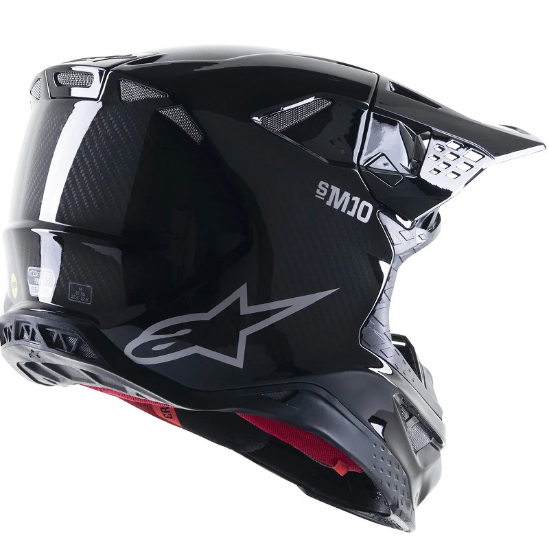 CASCO ALPINESTARS SUPERTECH CARBON S-M10 BLACK GLOSSY