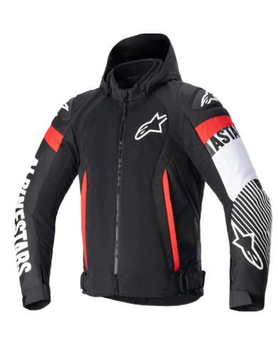 CHAQUETA ALPINESTARS ZACA AIR BLACK/WHITE/RED FLUO