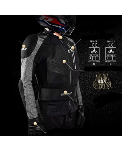 PROTECCION LS2 X-ARMOR BLACK/SILVER