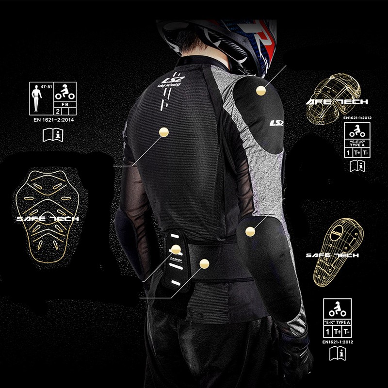 PROTECCION LS2 X-ARMOR BLACK/SILVER