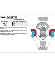 LATERALES DE CHICHONERA INTERIOR CASCO SHOEI X-SPR PRO