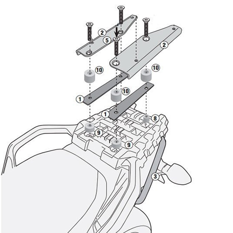 KIT DE FIJACIÓN POSTERIOR GIVI SR3112 SUZUKI V-STROM