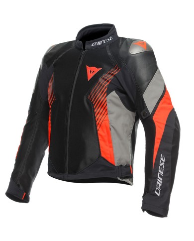 CHAQUETA DAINESE SUPER RIDER 2 ABSOLUTESHELL BLACK/GRAY/FLUO RED