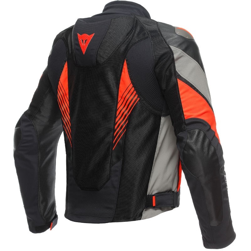 CHAQUETA DAINESE SUPER RIDER 2 ABSOLUTESHELL BLACK/GRAY/FLUO RED