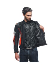 CHAQUETA DAINESE SUPER RIDER 2 ABSOLUTESHELL BLACK/GRAY/FLUO RED