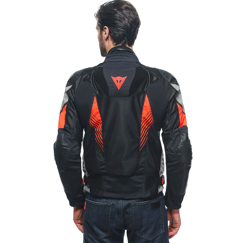 CHAQUETA DAINESE SUPER RIDER 2 ABSOLUTESHELL BLACK/GRAY/FLUO RED