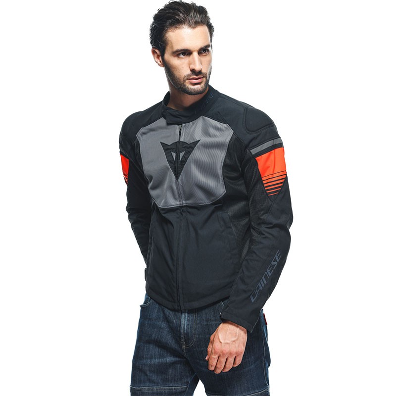 CHAQUETA DAINESE AIR FAST TEX BLACK/GRAY/FLUO-RED