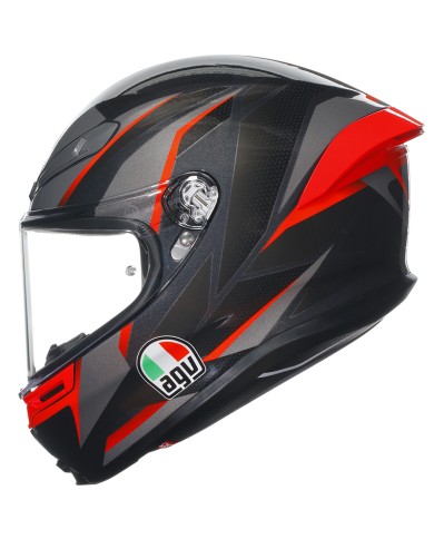 CASCO AGV K6 S SLASHCUT BLACK/GREY/RED
