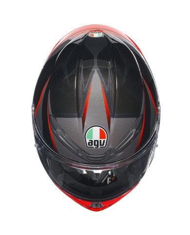 CASCO AGV K6 S SLASHCUT BLACK/GREY/RED