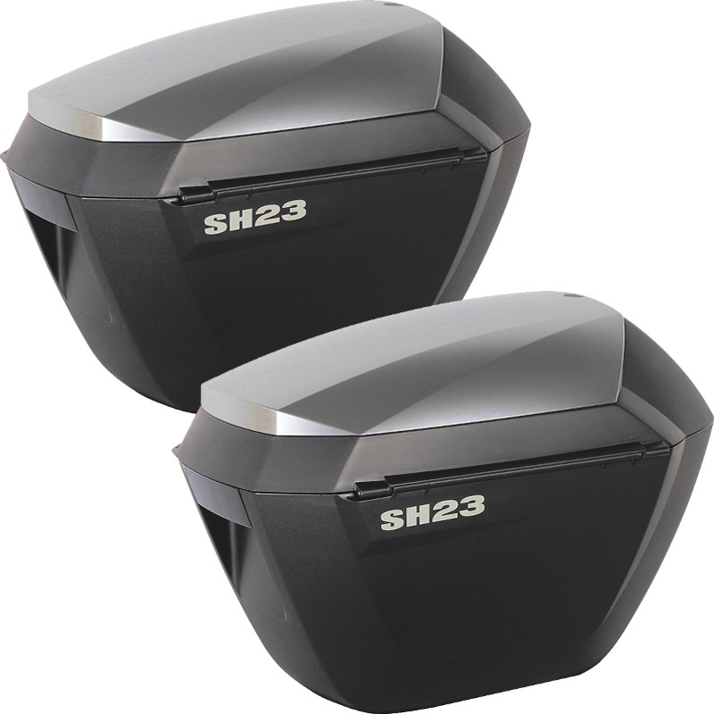 PACK MALETAS LATERALES SHAD SH23 ALUMINIO LOOK