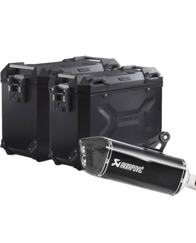 PACK MALETAS LATERALES + ESCAPE AKRAPOVIC + SOPORTES SW-MOTECH BMW KFT.07.664.72000/B