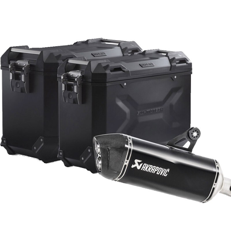 PACK MALETAS LATERALES + ESCAPE AKRAPOVIC + SOPORTES SW-MOTECH BMW KFT.07.664.72000/B