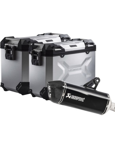 PACK MALETAS LATERALES + ESCAPE AKRAPOVIC + SOPORTES SW-MOTECH BMW KFT.07.664.72000/S