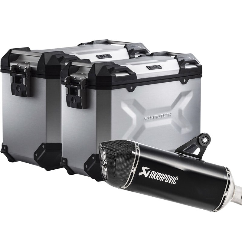 PACK MALETAS LATERALES + ESCAPE AKRAPOVIC + SOPORTES SW-MOTECH BMW KFT.07.664.72000/S