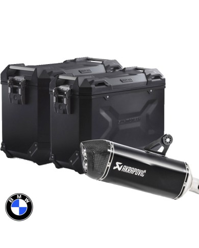 PACK MALETAS LATERALES + ESCAPE AKRAPOVIC + SOPORTES SW-MOTECH BMW KFT.07.664.72000/B