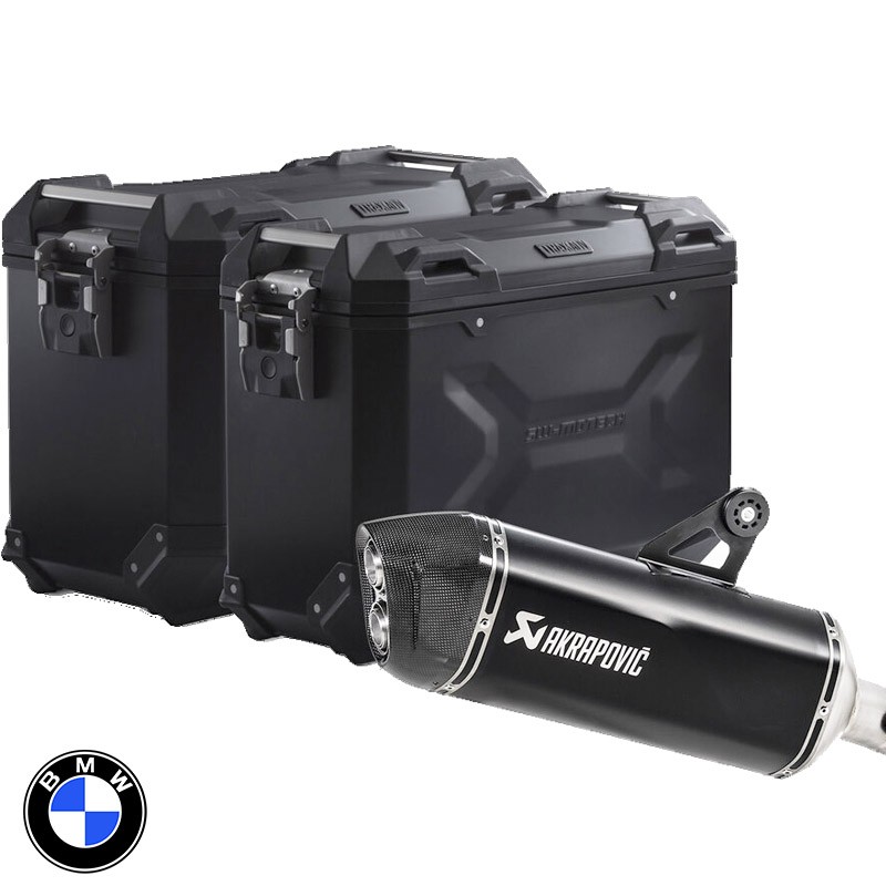 PACK MALETAS LATERALES + ESCAPE AKRAPOVIC + SOPORTES SW-MOTECH BMW KFT.07.664.72000/B