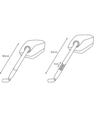 JUEGO DE RETROVISORES SW-MOTECH LARGOS ROSCA M10 X 1.25 MIR.00.850.11501