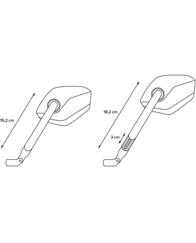 JUEGO DE RETROVISORES SW-MOTECH CORTOS ROSCA M10 MIR.00.850.10601