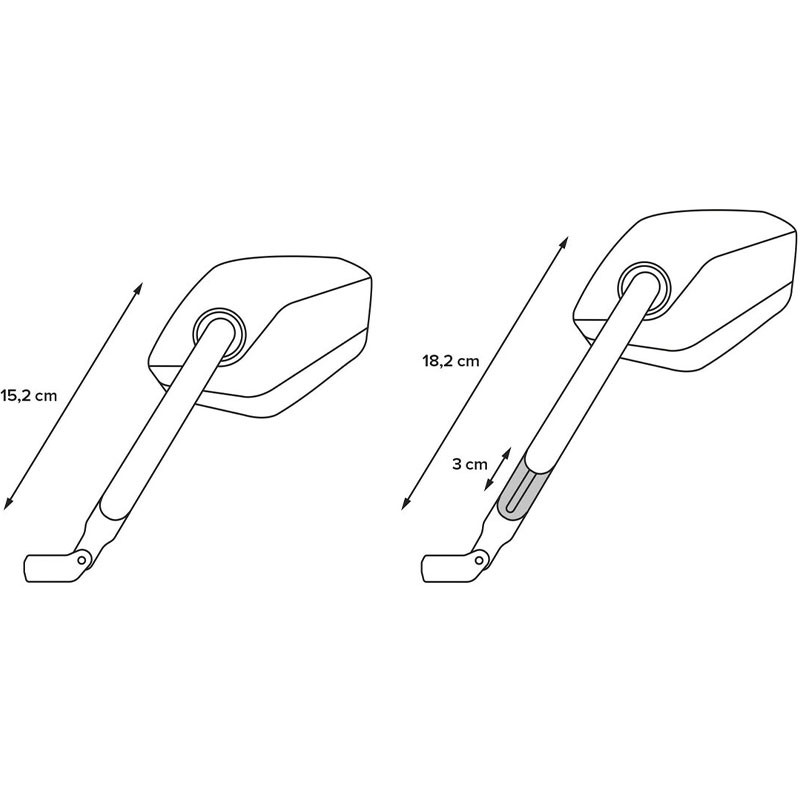 JUEGO DE RETROVISORES SW-MOTECH CORTOS ROSCA M8 MIR.00.850.10301