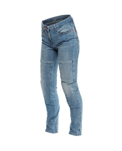 PANTALONES VAQUEROS DAINESE DENIM STONE SLIM LADY LIGHT BLUE