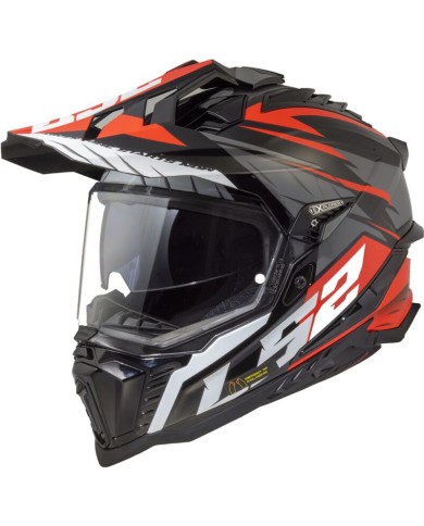 CASCO LS2 EXPLORER SPIRE NEGRO/GRIS/ROJO ECE2206