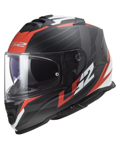 CASCO LS2 STORM II NERVE MATT BLACK RED ECE-06