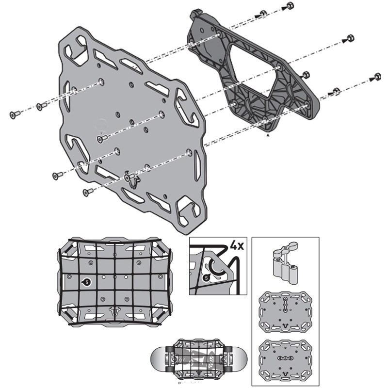 KIT DE FIJACION LATERAL SW-MOTECH UNIVERSAL DERECHO HTA.00.401.15200