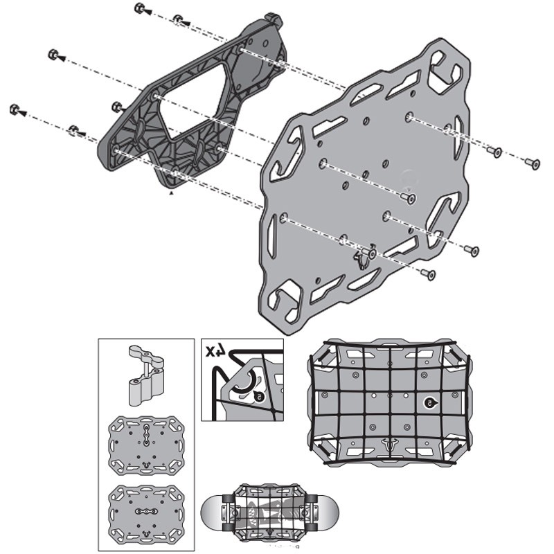KIT DE FIJACION LATERAL SW-MOTECH UNIVERSAL IZQUIERDO HTA.00.401.15100