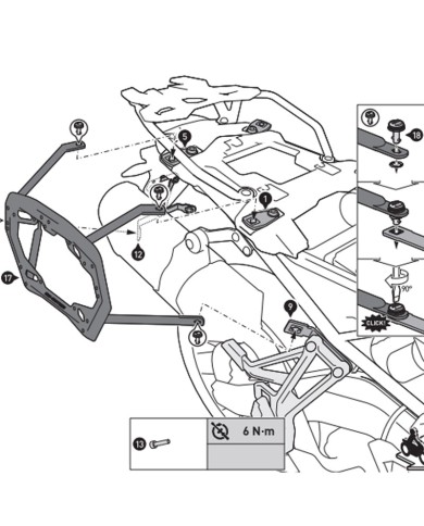 KIT DE FIJACION MALETAS LATERALES SW-MOTECH BMW KFT.07.897.30000/B