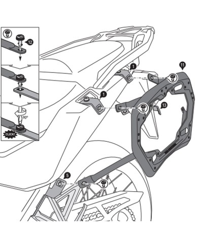 KIT DE FIJACION MALETAS LATERALES SW-MOTECH HONDA KFT.01.942.30001/B