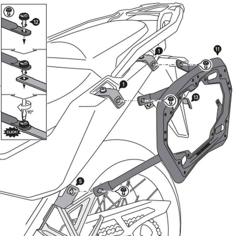 KIT DE FIJACION MALETAS LATERALES SW-MOTECH HONDA KFT.01.942.30001/B