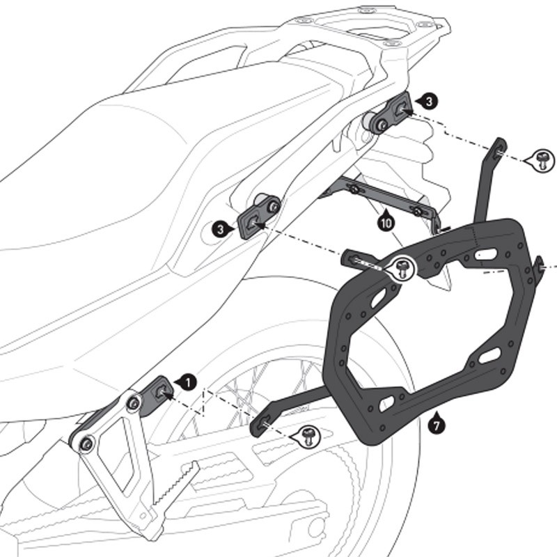 KIT DE FIJACION MALETAS LATERALES SW-MOTECH HONDA KFT.01.070.30000/B