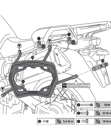 KIT DE FIJACION MALETAS LATERALES SW-MOTECH YAMAHA KFT.06.145.30000/B