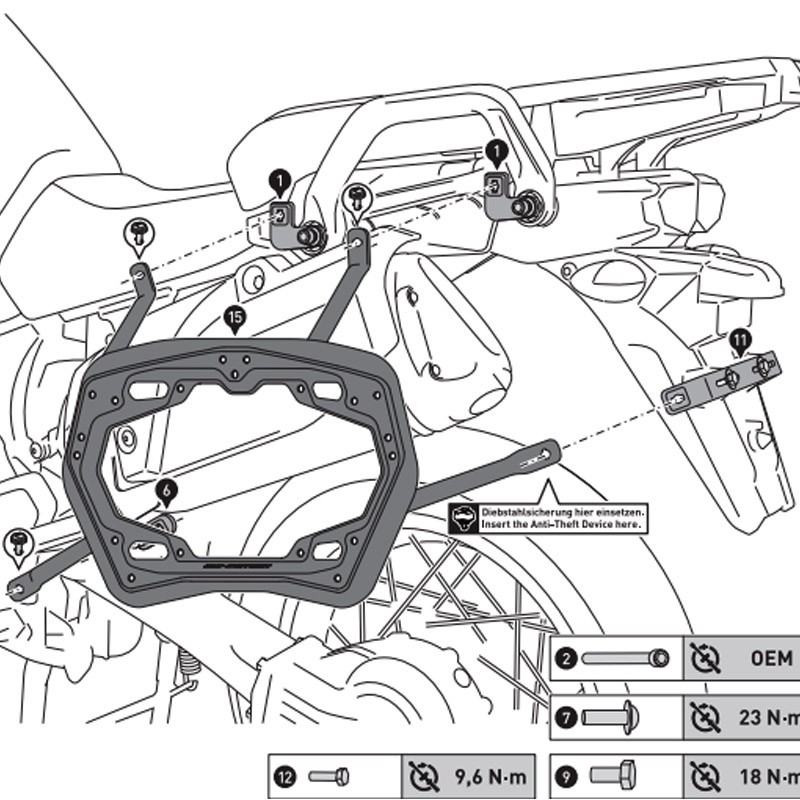 KIT DE FIJACION MALETAS LATERALES SW-MOTECH YAMAHA KFT.06.145.30000/B