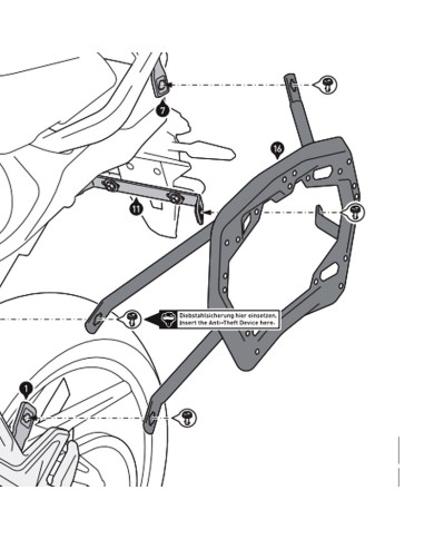 KIT DE FIJACION MALETAS LATERALES SW-MOTECH YAMAHA KFT.06.921.30000/B