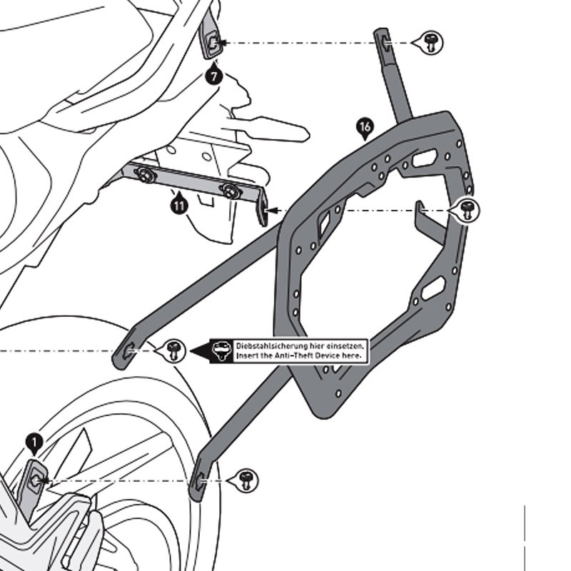 KIT DE FIJACION MALETAS LATERALES SW-MOTECH YAMAHA KFT.06.921.30000/B